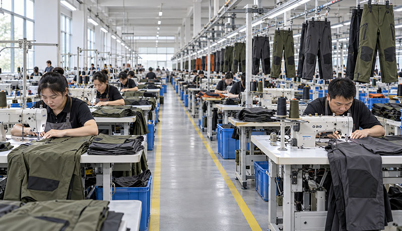 Nanchong Base, Sichuan production floor with performance pants lines